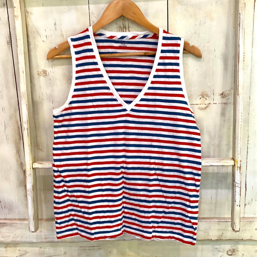 Madewell neck striped tank top